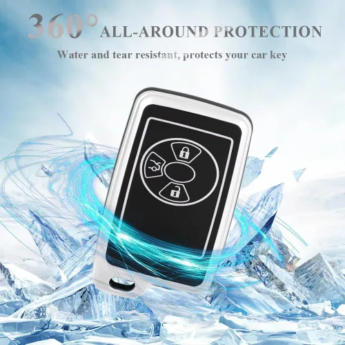 Vista 3 de Funda protectora para llave de coche de TPU de 3 5 botones compatible con Toyota Camry Avalon Avalon Corolla Yaris Noah Tarago Mark Estima
