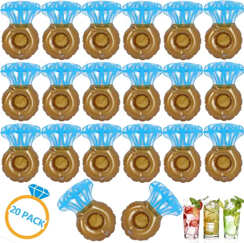 Vista 16 de LanMa Inflatable Drink Holders Bulk Pool Drink Floats Cup Holder for Swimming Pool Party 120 unidades.