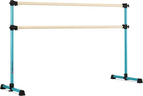 Vista 12 de Barra de ballet portátil independiente doble Vita Barre, Prodigy, de madera Altura ajustable, hecha en EE. UU., equipo de ejercicio para casa