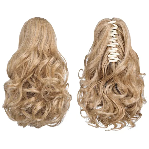 Vista 60 de Extensiones de cola de caballo, extensiones de cabello de cola de caballo con clip de garra marrón oscuro para mujer, pieza de cabello rizado