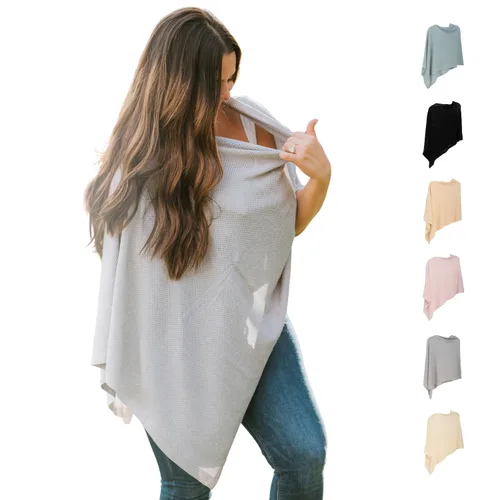 Vista 8 de Ponchy de Gold Mamas - Cobertura de lactancia transpirable para la privacidad - Versátil diseño de poncho 5 en 1 - Esencial para el registro