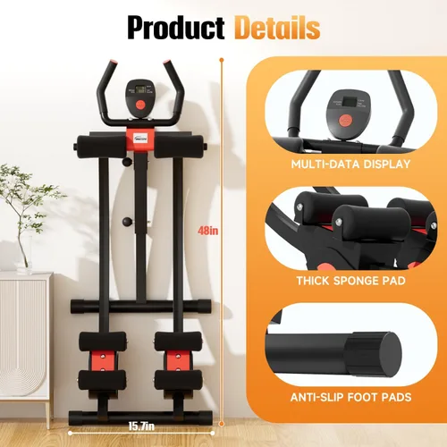 Vista 10 de Ab machine, AB trainer machine,workout equipment for Home Gym Strength Training, Ab workout equipment, AB machine for stomach workout, Foldable