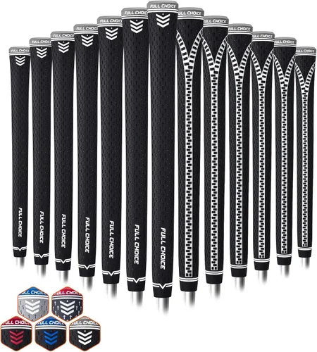 Vista 17 de 13 Pack Golf Grips, Tacky Rubber Club Grips with Raised Plus Texture, Zipper Backline and Low-Taper Design, Standard, Midsize or Jumbo, Grips Only