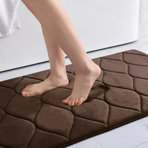 Vista 14 de Colorxy - Alfombra de baño de espuma viscoelástica, ultrasuave y antideslizante, absorbe el agua, lavable a máquina, tapete para suelos de ducha