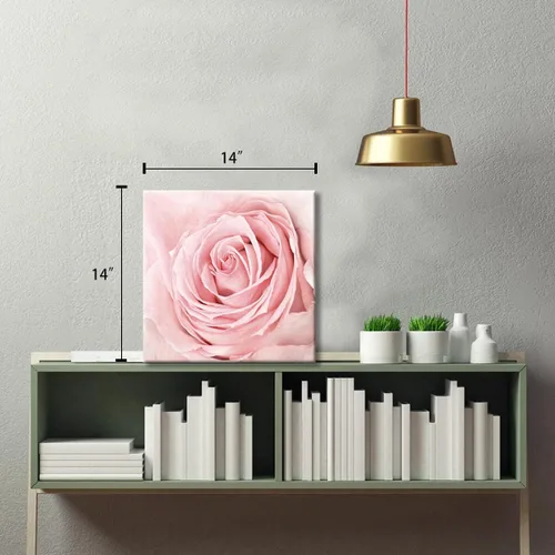 Vista 6 de Lienzo de primer plano con rosas rosadas, arte de pared rosa rubor, decoración de baño, luz estética, decoración de dormitorio, obras de arte