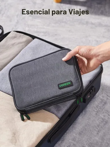 Vista 8 de UGREEN Organizador Electrónico de Viaje, Bolsa Organizadora de Cables de Viaje para Cables de Datos, Cargador USB C, Tarjeta SD, Disco Duro, Cable