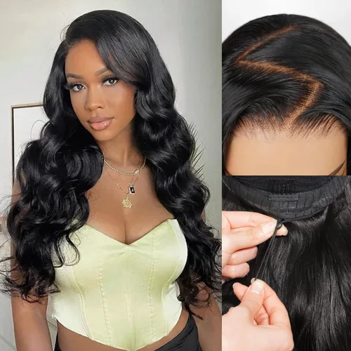 Vista 19 de Arabella - Pelucas de cabello humano sin pegamento de 6 x 5 con reflejos de encaje HD Balayage peluca de 18 pulgadas 1B/27 Ombre Lace Front Wigs