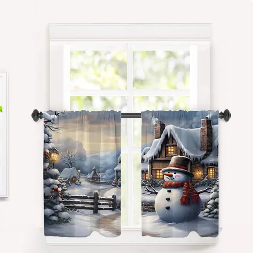 Vista 202 de Cortinas opacas de poliéster multicapa para cafetería, con diseño de diamantes, 2 unidades, 26 x 24 pulgadas