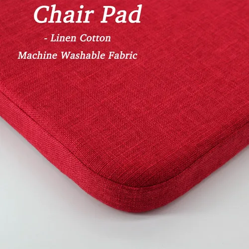 Vista 5 de Cojines para sillas de comedor con lazos, almohadilla gruesa de espuma viscoelástica para asiento de interiores, cojín de comedor con funda lavable