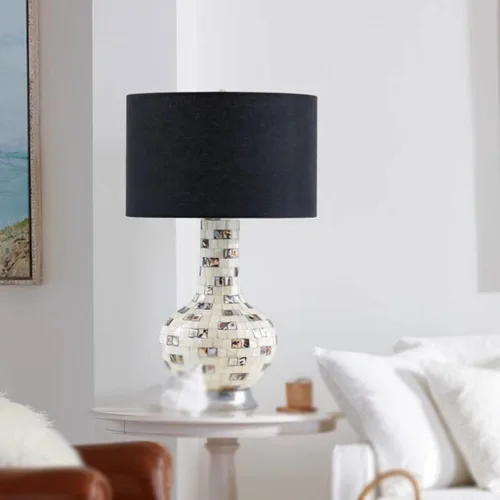 Vista 6 de BGGJJ Lamp for Desk Simple Retro Shell Table Lamp Living Room Bedroom Bedside Study Decorative Table Lamp Desk Lamps for Home Office
