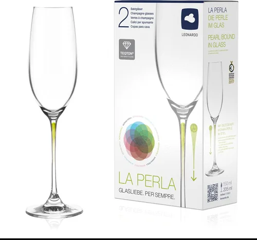 Vista 7 de Leonardo L018963R La Perla - Vaso de champán con flauta, 7 onzas, verde