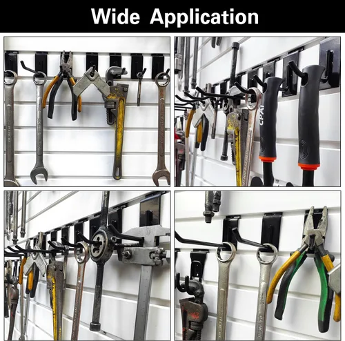 Vista 5 de 3-H Accesorios para pared de listones 30 piezas, ganchos y perchas de 3/5/7 pulgadas, ganchos de pared de listones resistentes, accesorios Proslat
