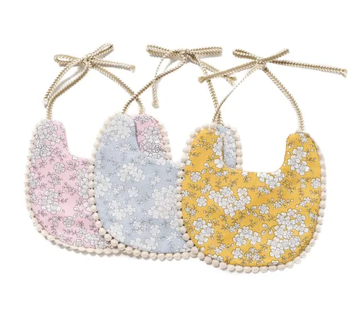 Vista 11 de Babero de bebé para niñas, reversible, impermeable, hecho a mano, de algodón natural, de 0 a 12 meses, paquete de 2