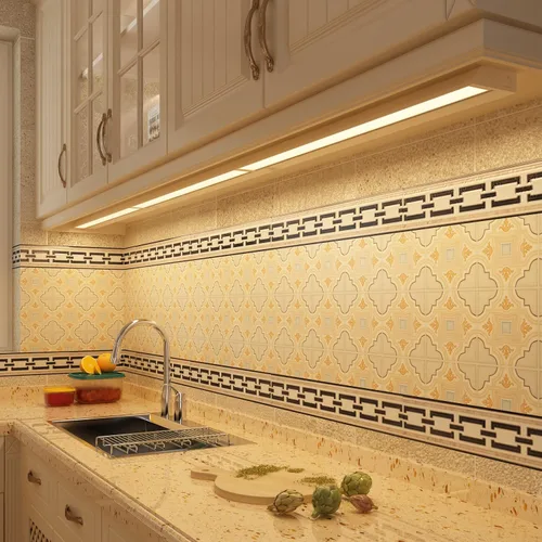 Vista 7 de GetInLight luz LED para parte inferior de gabinete, giratoria, de 3 niveles de color, para atenuador, con cables y enchufe, blanco cálido de 2,700