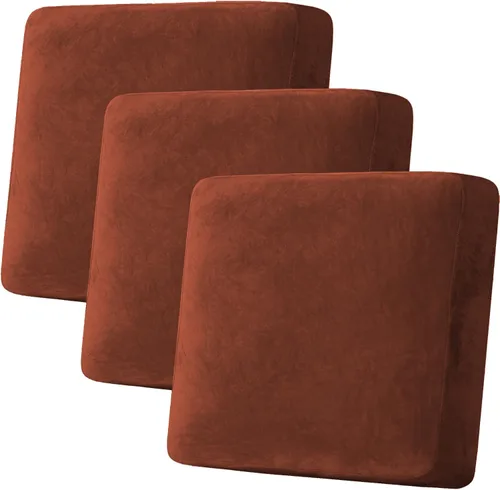 Vista 26 de H.VERSAILTEX Funda de cojín elástica de terciopelo para sofá, funda de cojín de felpa para cojines de silla, protector de muebles, cojín de asiento