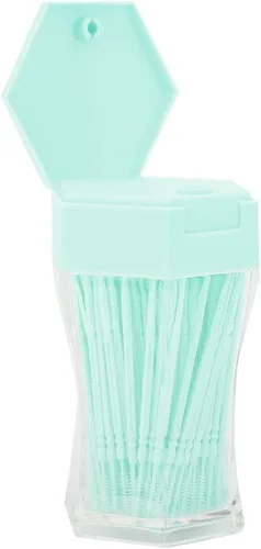 Vista 4 de 200Pcs Double Head Plastic Toothpick, Soft Tooth Floss Picks Interdental Brush Flosser Sticks Oral Brush Cleaning Tool (Green)