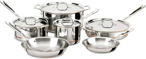 Vista 8 de All-Clad - Juego de utensilios de cocina de acero con núcleo de cobre, 5 piezas, fabricado en los Estados Unidos