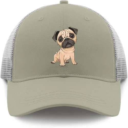 Vista 9 de Gorra de béisbol para hombre, diseño de perro carlino, estilo vintage, ajustable