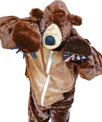 Vista 3 de Fantasy World Disfraz de Halloween de oso marrón, para adultos, unisex, para mujeres, hombres, parejas, animales, animales, talla M, F67