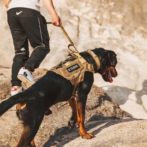 Vista 7 de EXCELLENT ELITE SPANKER Arnés táctico militar para perro, ajustable, sin tirones, para servicio de patrulla militar, chaleco de entrenamiento