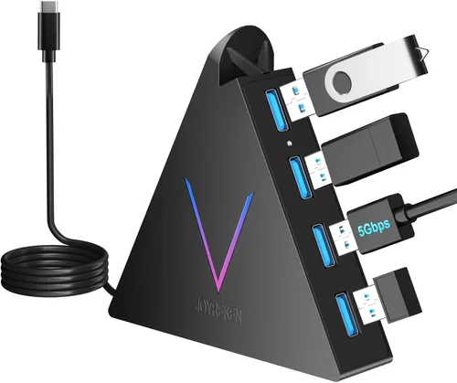 Vista 14 de FlyingVHUB Hub USB 3.0 de 4 puertos, torre concentrador USB con cable extendido de 2 pies, divisor USB para laptop, PC, PS4, PS5, Xbox, mouse