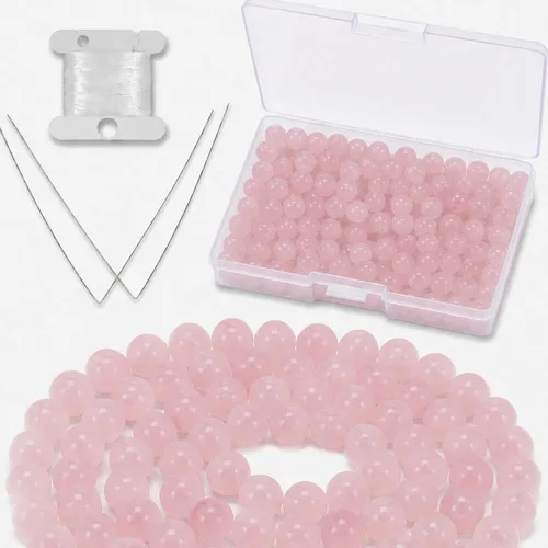 Vista 19 de Cherry Tree Collection 100 cuentas redondas de 6 mm de turquesa africana para hacer joyas Incluye caja de almacenamiento, cordón elástico