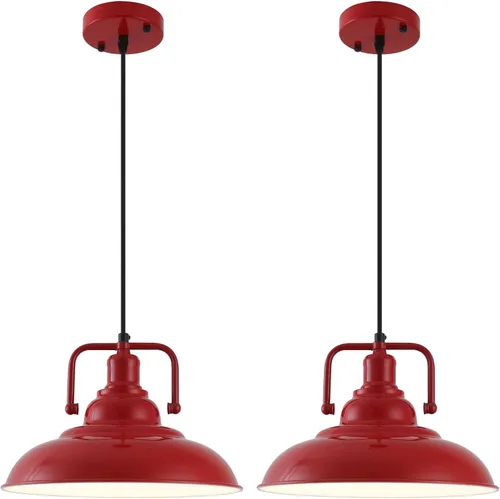 Vista 11 de Paquete de 1 lámpara colgante negra de 12.5 pulgadas, lámpara colgante de granja, iluminación colgante industrial, luces colgantes de cocina, luces
