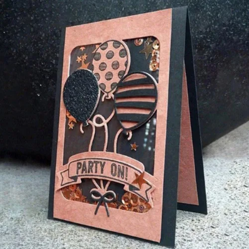 Vista 2 de Troqueles de corte de globos para hacer tarjetas, plantillas de corte para álbumes de recortes, álbum de fotos, troqueles de papel decorativo