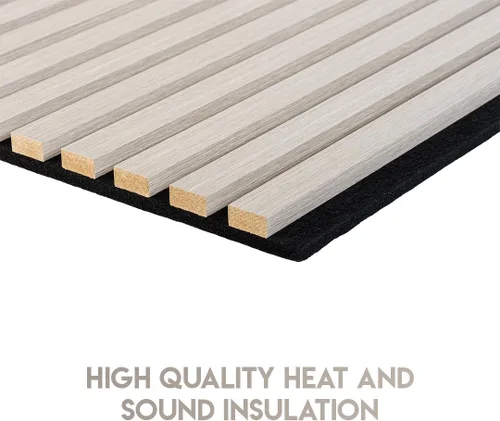 Vista 3 de IZODEKOR Paneles de pared acústicos de madera de 23.5 x 23.5 pulgadas (paquete de 2) – Paneles decorativos absorbentes de sonido para decoración