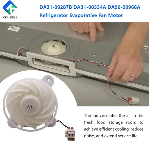 Vista 5 de DA31-00287B DA31-00334A DA96-00968A Motor del ventilador del evaporador del refrigerador compatible con Samsung 3954921 AP5948644 PS9494284