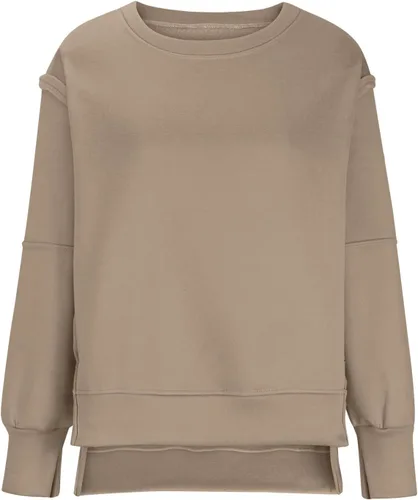 Vista 6 de Sudadera de gran tamaño para mujer, cuello redondo, manga larga, casual, con abertura, holgada, ropa de otoño 2023 a la moda