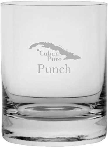 Vista 8 de Bolívar Cuban Cigar Temático Grabado 11oz Crystal Rocks Whisky Glass
