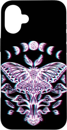 Vista 22 de Funda Glitch para iPhone 15 Glitch Lunar Moth Fases Cristales Setas