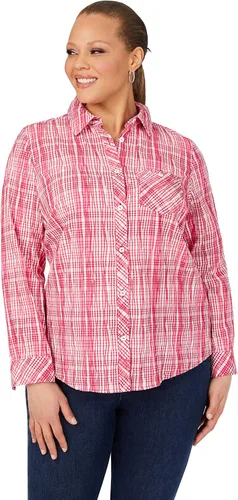 Vista 2 de Foxcroft Blusa Hampton de manga larga a cuadros para mujer