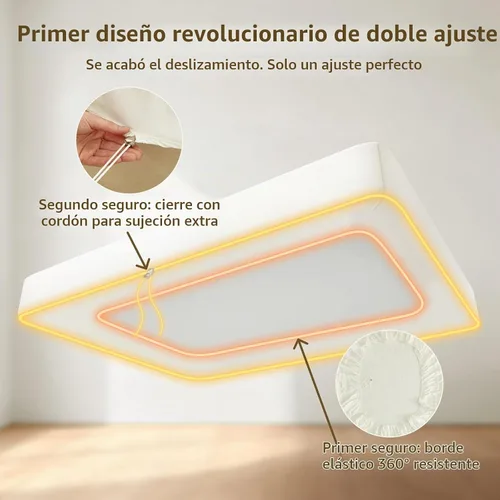 Vista 2 de Juego de sábanas tamaño Queen, 4 piezas de sábanas egipcias 100% algodón de fibra larga con sistema de doble bloqueo, lujoso, suave y cómodo, 1000