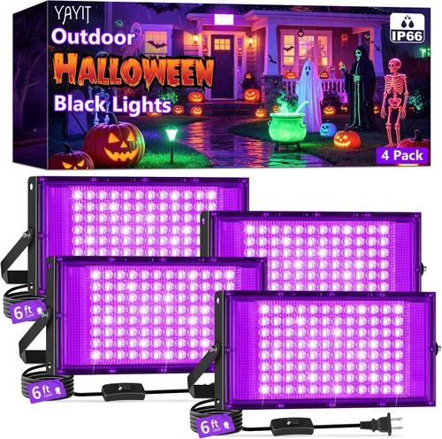 Vista 10 de 100W LED Black Lights with Switch+Plug, IP66 Waterproof, 1 Pack