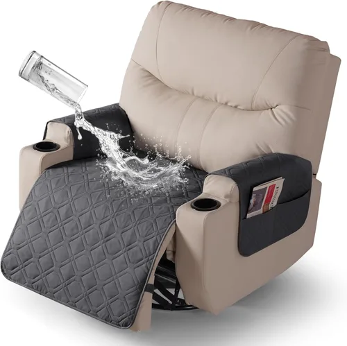 Vista 9 de VANSOFY - Fundas de asiento 100% impermeables para sillas reclinables, color azul, 22 pulgadas Azuree