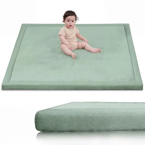 Vista 15 de Tapete de juego de 2 pulgadas de grosor para bebés y niños, tapete acolchado extra seguro, anticaídas, antideslizante, repelente al agua, tapete