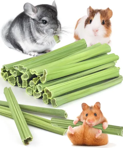 Vista 10 de Bissap 35 palitos masticables de conejo, tallos naturales de papaya, golosinas masticables para conejo, hámster, chinchilla, conejillo de indias