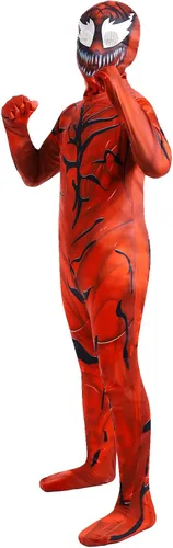 Vista 3 de PUNKSUIT Traje de superhéroe para niños, disfraz de cosplay de Halloween con máscara LED