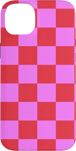 Vista 15 de Funda femenina con patrón de mujer rosa y rojo a cuadros para iPhone 17