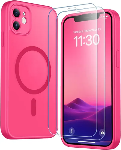Vista 10 de SPIDERCASE Funda magnética translúcida diseñada para iPhone 11, con 2 protectores de pantalla de vidrio templado, antihuellas, para iPhone 11 de 6.1