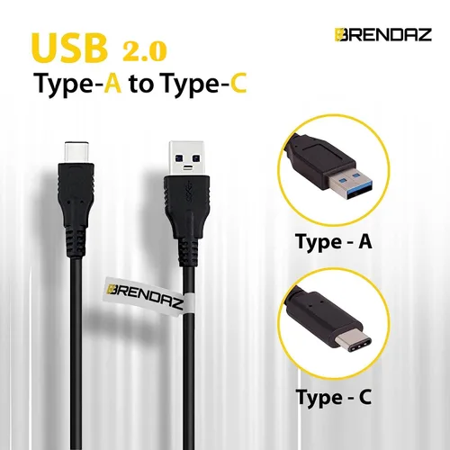 Vista 4 de BRENDAZ Cable USB C a USB A de carga y sincronización compatible con Samson Q9U XLR/USB Mic, Go Mic Video Micrófono USB portátil (USB tipo C a A)