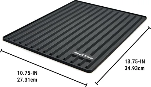 Vista 3 de Broil King 60007 - Alfombrilla de silicona para estante lateral, diseño magnético, color negro