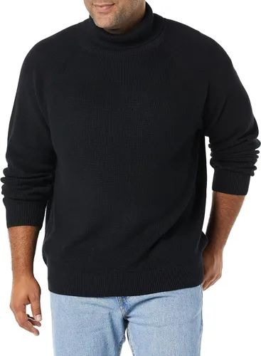 Vista 3 de Tienda Essentials Suéter de cuello alto de punto acanalado 100% algodón para hombre