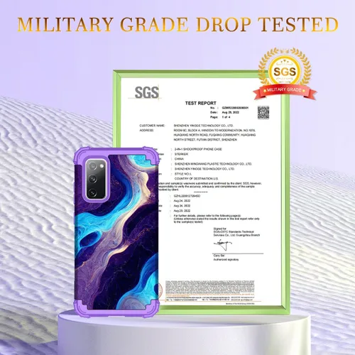 Vista 2 de Hocase Funda para Galaxy S20 FE 5G, Protección resistente a prueba de golpes, goma de silicona suave + parachoques de plástico duro, funda