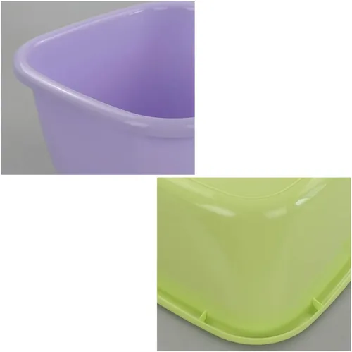 Vista 5 de Obston Sartén de plástico de 18 cuartos de galón, lavabos cuadrados, juego de 2 (verde, morado)