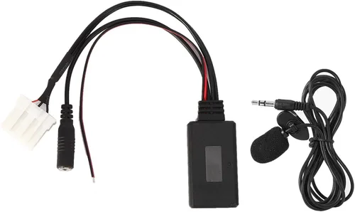 Vista 5 de KIMISS Adaptador de coche Bluetooth 5.0 con micrófono, para Mazda 2 3 5 6 RX8, cable de entrada auxiliar para llamadas manos libres y transmisión