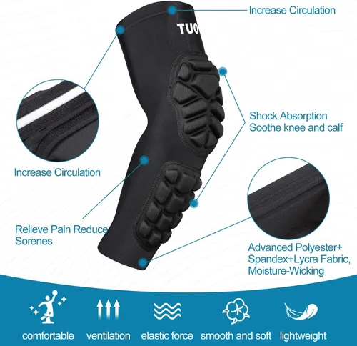 Vista 2 de TUOY Elbow Pads Padded Elbow Arm Protection Football Elbow Padding - Youth/Adult Size (1 Pair)