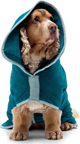 Vista 11 de Lucky Pooch® Bata de baño para perro, lujosa bata de baño para perro, ultra absorbente, ¡seca a tus perros en minutos! Doble capa, toalla súper Ámbar